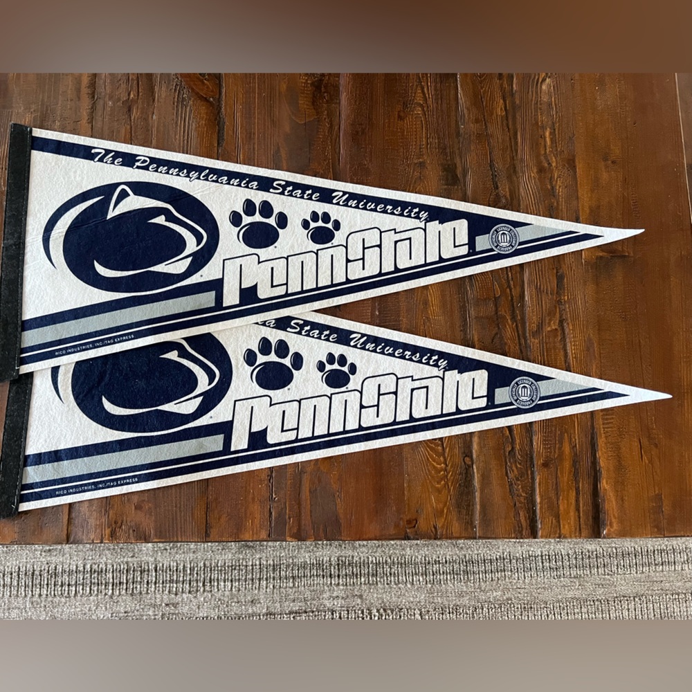 VINTAGE Penn State University Blue and White Pennants